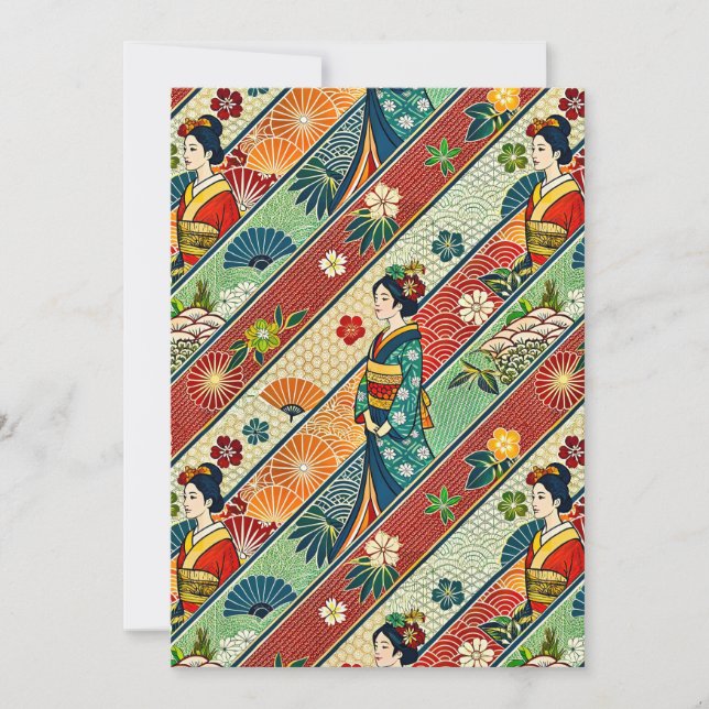 Carte De Remerciements kimono japonais (Devant)