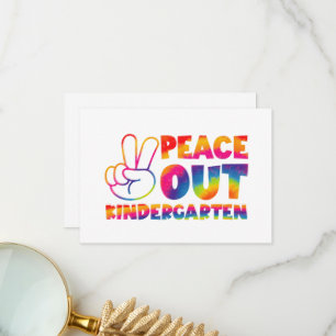 Carte De Remerciements Kindergarten Tie Dye Dernier Jour D'École Peace Ou