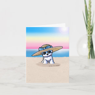 Carte De Remerciements KiniArt Bichon Frise Plage