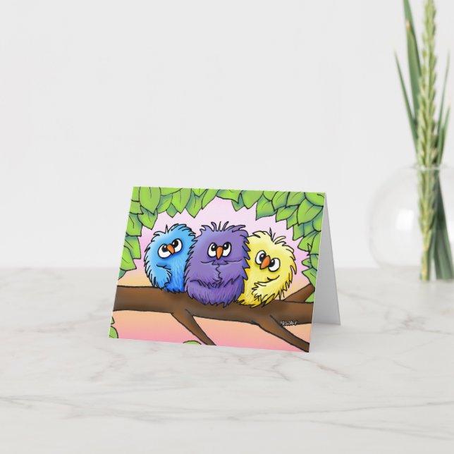 Carte De Remerciements KiniArt Ditzy Chicks (Devant)