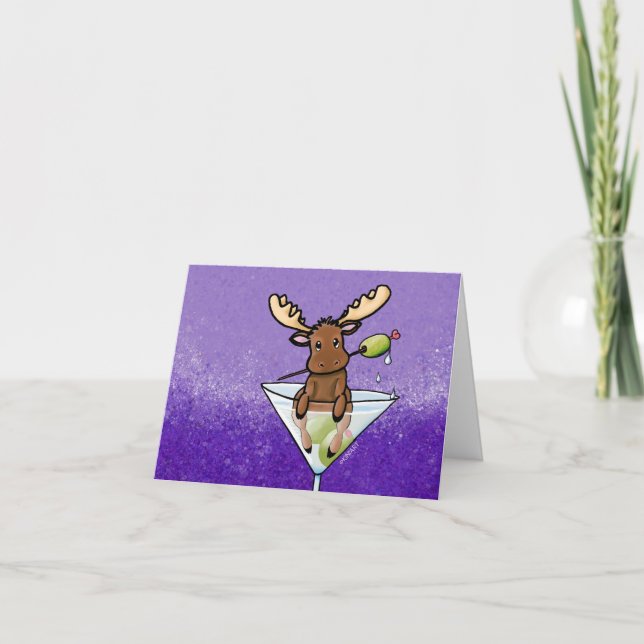 Carte De Remerciements KiniArt Moose Martini (Devant)