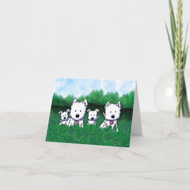 Carte De Remerciements KiniArt Westie Family Note Card (Devant)