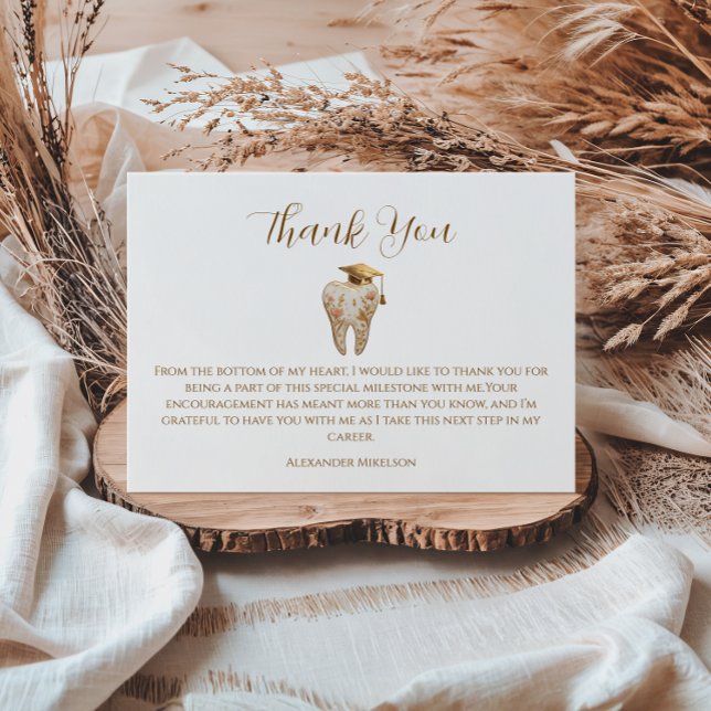 Carte De Remerciements Kintsugi Floral Tooth Graduation Party (Créateur téléchargé)