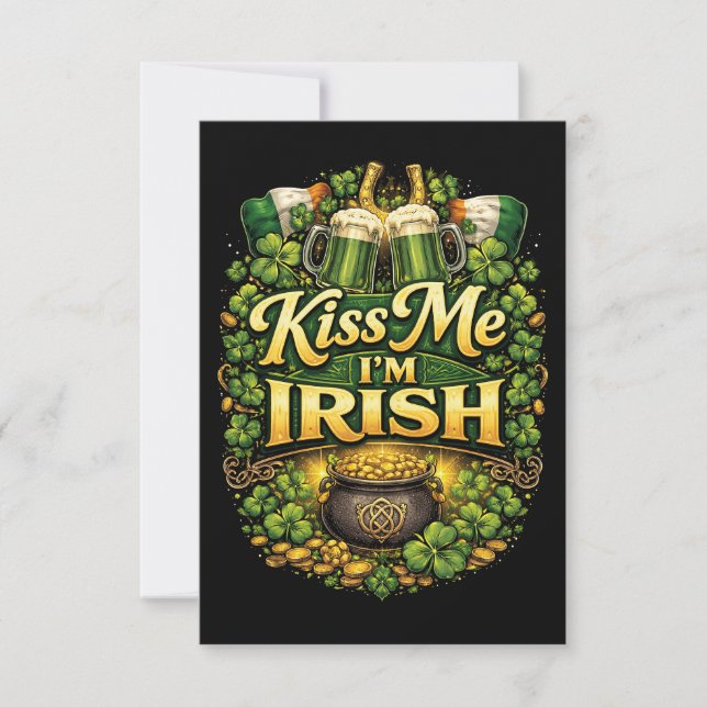 Carte De Remerciements Kiss Me, I’m Irish (Devant)