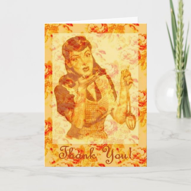 Carte De Remerciements Kiss The Cook. (Devant)