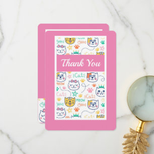 Carte De Remerciements Kitty Cat