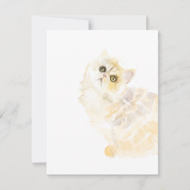 Carte De Remerciements Kitty Watercolor Art par Shelley (Devant)