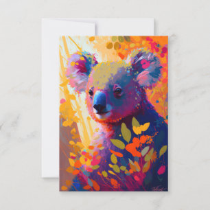 Carte De Remerciements Koala Animal Portrait Peinture Faune À L'Extérieur