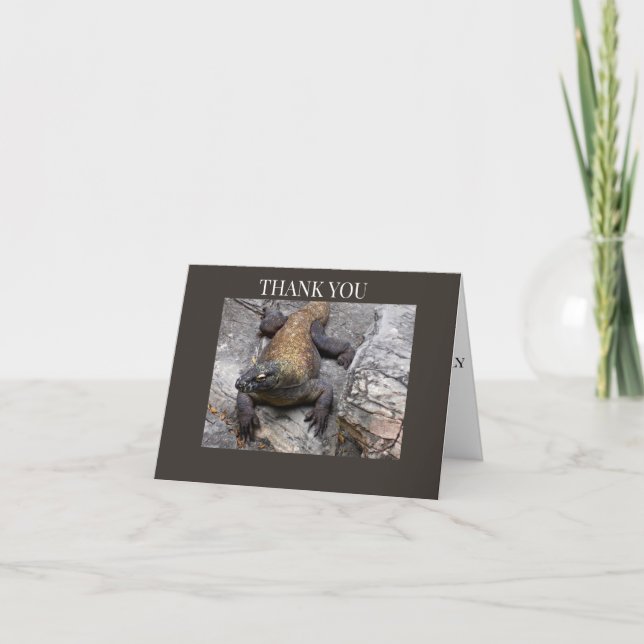 Carte De Remerciements Komodo Dragon Rocky  (Devant)