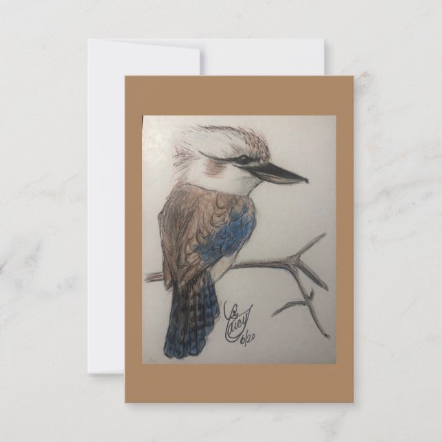 Carte De Remerciements Kookaburra, oiseau aussie, Australie, oiseau qui r (Devant)