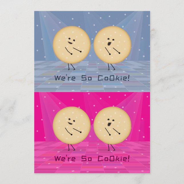 Carte De Remerciements Kooky Cookies Cuttable Valentine Cards Pink, Denim (Devant)