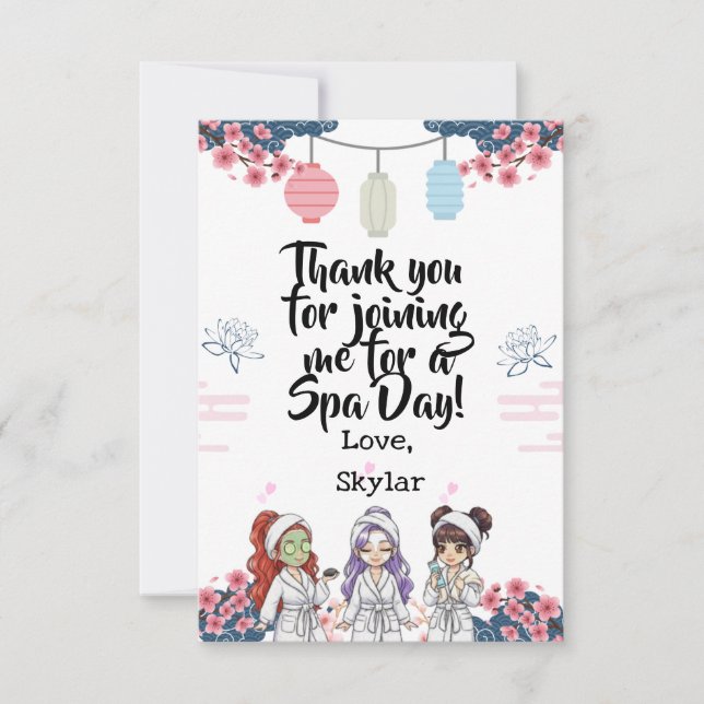 Carte De Remerciements KPOP Spa Day Flat Thank You Card (Devant)