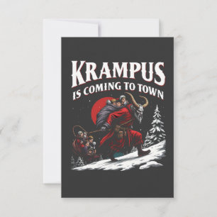 Carte De Remerciements Krampus arrive à Town Krampus Noël