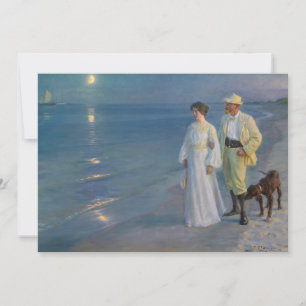 Carte De Remerciements Kroyer - L'artiste et sa femme sur la plage