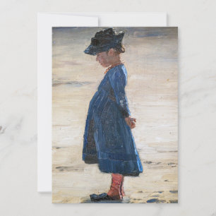 Carte De Remerciements Kroyer - Petite fille debout sur la plage de Skage