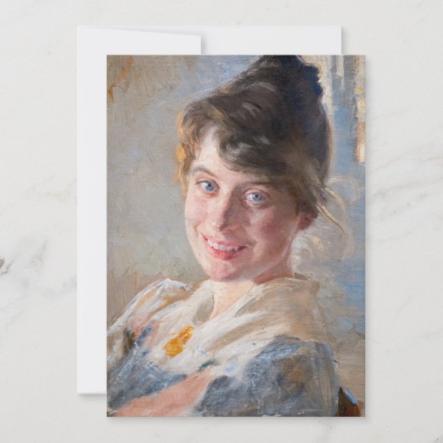 Carte De Remerciements Kroyer - Portrait de la femme de l’artiste Marie (Devant)