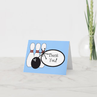 Carte De Remerciements KRW Blue Bowling Thank You Card