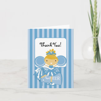 Carte De Remerciements KRW Blue Cheerleader Thank You Note