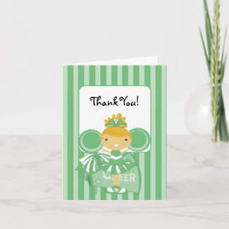 Carte De Remerciements KRW Green Cheerleader Thank You Note