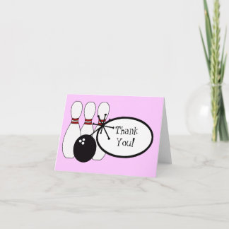 Carte De Remerciements KRW Pink Bowling Thank You Card