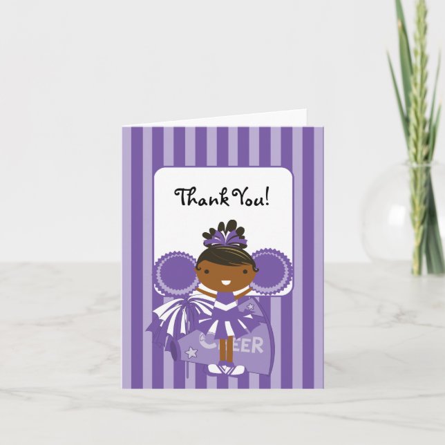 Carte De Remerciements KRW Purple Cheerleader Thank You Note (Devant)