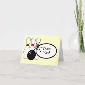Carte De Remerciements KRW Yellow Bowling Thank You Card