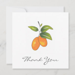 Carte De Remerciements Kumquats tirés à la main