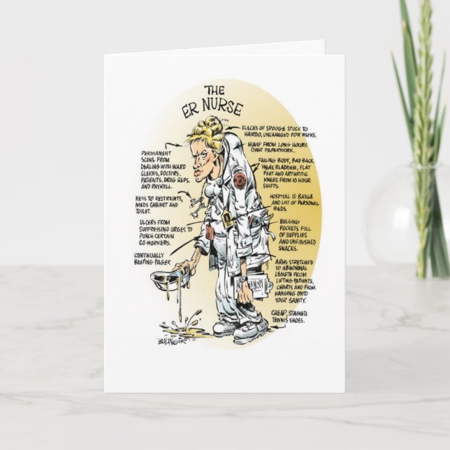 Carte De Remerciements La bande dessinée vous remercient à l'infirmière (Devant)