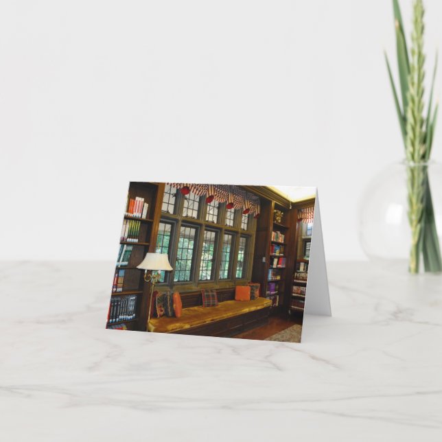 Carte De Remerciements La bibliothèque au château (Devant)