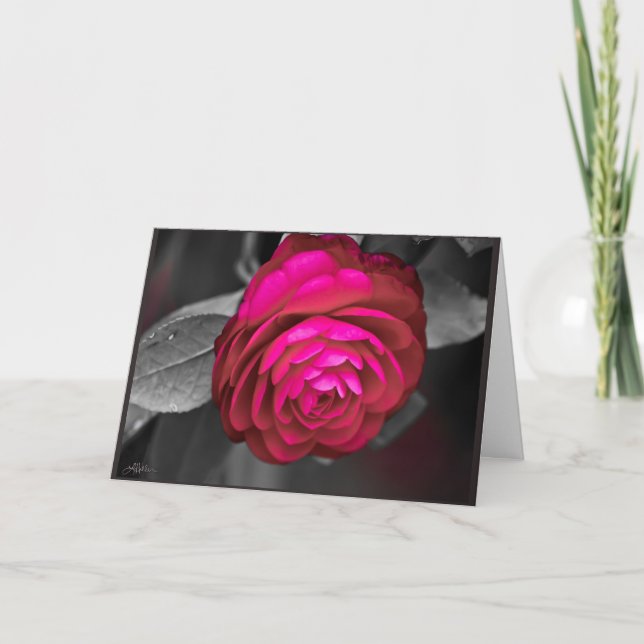 Carte De Remerciements La Camélia rose  (Devant)