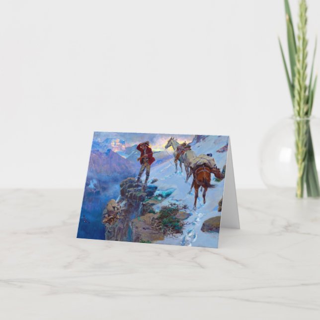 Carte De Remerciements La chance du chasseur par Charles Marion Russell (Devant)