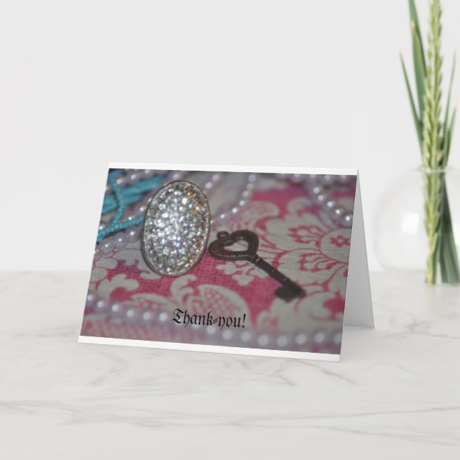 Carte De Remerciements La clé de mes produits cardiaques (Devant)