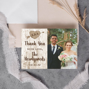 Carte De Remerciements La Collection de Mariage The Carved Heart Tree Rem