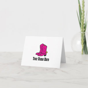 Carte De Remerciements La cow-girl rose initialise des notes