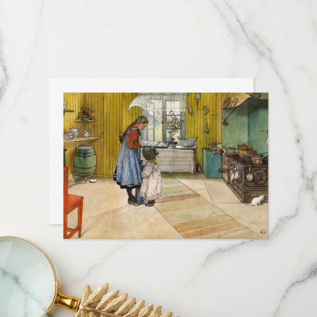 Carte De Remerciements La cuisine de Carl Larsson (Devant/Arrière en situation)