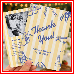 Carte De Remerciements La Dolce Vita Citrons Réception de Mariage Italien