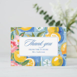 Carte De Remerciements La dolce vita fête de mariage aux citrons