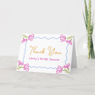 Carte De Remerciements La Dolce Vita Fête de Mariage Florale Colorée