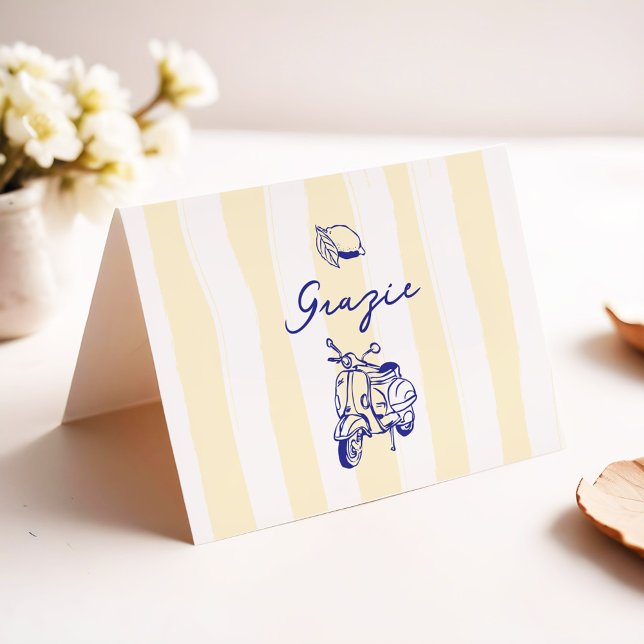 Carte De Remerciements La Dolce Vita Fête de Mariage Jaune Citron Italien (Créateur téléchargé)