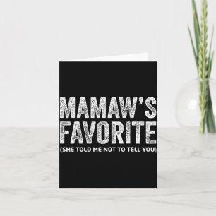 Carte De Remerciements La favorite de Mamaw drôle vintage 