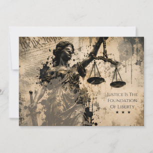 Carte De Remerciements La justice est le fondement de la liberté Lady Jus