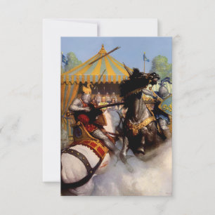 Carte De Remerciements “La lance de Sir Mordred se brisa” par NC Wyeth