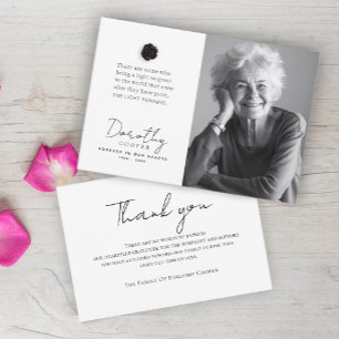 Carte De Remerciements La lumière reste Photo personnalisée du Rose com