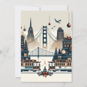 Carte De Remerciements La magie des fêtes de Noël à San Francisco sous la