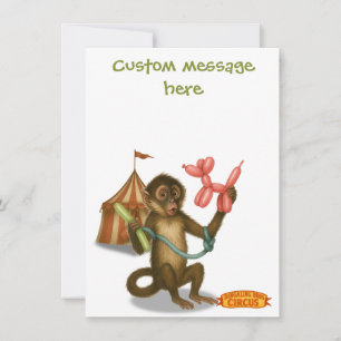 Carte De Remerciements La magie du singe en ballon de Spike