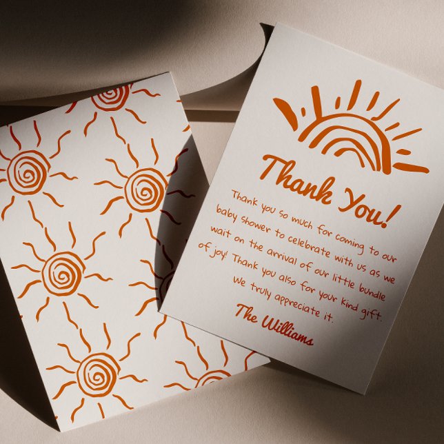 Carte De Remerciements La Main Tirée Ici Vient Le Baby shower Fils (Créateur téléchargé)