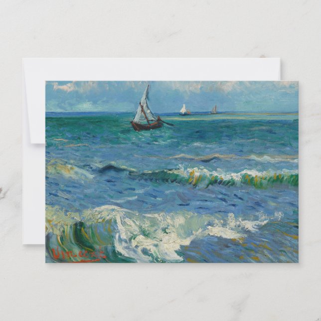 Carte De Remerciements La mer aux Saintes Maries de la Mer | Van Gogh (Devant)