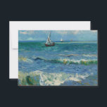Carte De Remerciements La mer aux Saintes Maries de la Mer | Van Gogh<br><div class="desc">La mer des Saintes-Maries-de-la-Mer représente trois bateaux flottant sur une mer calme avec une attention particulière à la lumière et à la couleur. Un pêcheur est visible en guidant le bateau au premier plan de la peinture. Le grand horizon du tableau met l’accent sur la vaste mer, avec des nuances...</div>