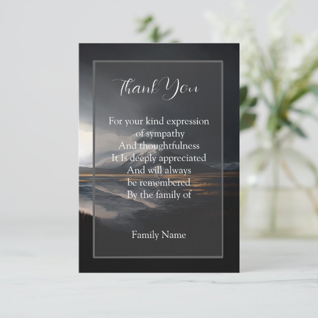 Carte De Remerciements La montagne (Debout devant)