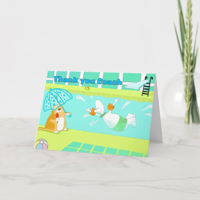 Carte De Remerciements La natation drôle vous remercient de donner des (Devant)